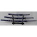 3 PSC Blue Japanese Dragon King Samurai Warrior Katana Ninja Sword Set & Stand